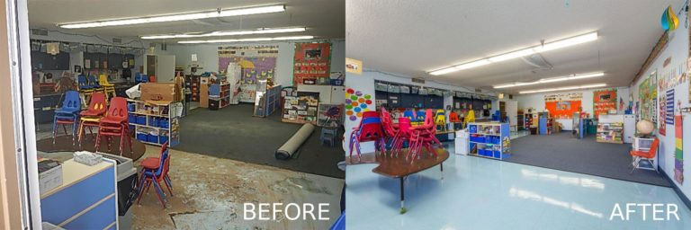 Water Damage Before & After